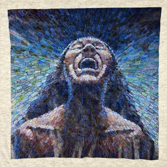 Gildan Other - Gildan White graphic tee Scream of Silence Size L Marbled White Shirt